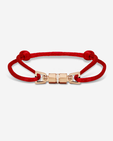 Midnight Lock Rood Armband Rosè Goudkleurig. Handgemaakte sieraden, luxe heren sieraden, premium kwaliteit.