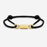 Midnight Lock Zwart Armband Goudkleurig. Luxe heren sieraden, handgemaakte sieraden, premium kwaliteit.