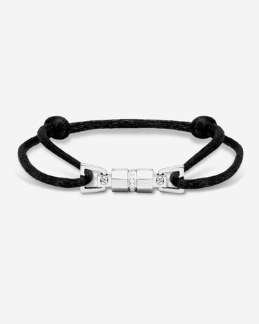 Midnight Lock Zwart Armband Zilverkleurig, handgemaakte sieraden, luxe heren sieraden, premium kwaliteit sieraden, exclusieve sieraden mannen