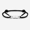 Midnight Lock Zwart Armband Zilverkleurig, handgemaakte sieraden, luxe heren sieraden, premium kwaliteit sieraden, exclusieve sieraden mannen