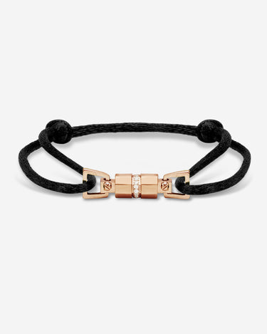 Midnight Lock Zwart Armband Rosè Goudkleurig. handgemaakte sieraden, luxe heren sieraden, premium kwaliteit sieraden, exclusieve sieraden mannen.
