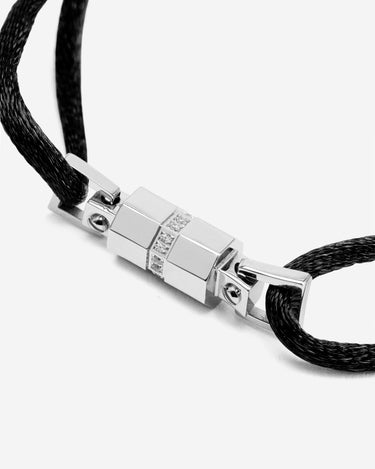 Midnight Lock Zwart Armband Zilverkleurig, handgemaakte sieraden, luxe heren sieraden, premium kwaliteit sieraden, exclusieve sieraden mannen