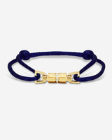 Midnight Lock Donkerblauw Armband Goudkleurig. Handgemaakte sieraden, luxe heren sieraden, premium kwaliteit sieraden.