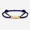 Midnight Lock Donkerblauw Armband Goudkleurig. Handgemaakte sieraden, luxe heren sieraden, premium kwaliteit sieraden.