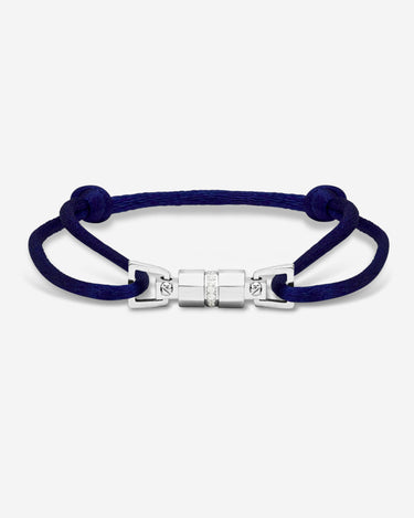 Midnight Lock Donkerblauw Armband Zilverkleurig. Handgemaakte sieraden, luxe heren sieraden, exclusieve sieraden mannen.