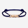 Midnight Lock donkerblauw armband rosè goudkleurig, handgemaakte sieraden voor luxe heren, premium kwaliteit.