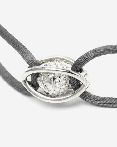 Emerald Guardian Grijze Armband, Zilver 10mm met zirconia steen en verstelbaar ontwerp