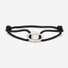 Emerald Guardian Zwart Armband, Zilver 10mm - handgemaakte sieraden voor luxe heren, verstelbaar design.