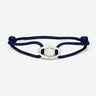 Emerald Guardian Donkerblauwe Armband, Zilver 10mm met zirconia steen en verstelbaar ontwerp.