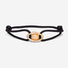 Emerald Guardian Zwart Armband met Rosé Goudkleurig oog en zirconia steen, luxe heren sieraden.