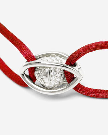 Emerald Guardian Rood Armband, Zilver 10mm met verfijnde zirconia steen en verstelbaar ontwerp.