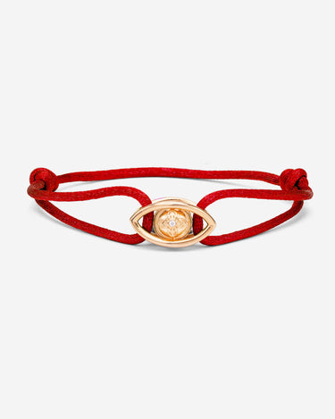 Emerald Guardian Rood Amband, Rosé Goudkleurig oog, handgemaakte sieraden voor een exclusieve stijl.