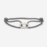 Emerald Guardian Grijs Armband Zilver met zirconia steen, handgemaakte sieraden, luxe heren sieraden.