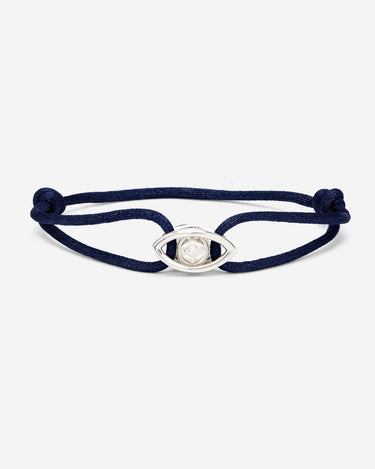 Emerald Guardian Donkerblauw Armband Zilver. Handgemaakte sieraden, luxe heren sieraden, premium kwaliteit sieraden.