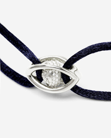 Emerald Guardian Donkerblauw Armband Zilver met zirconia steen, handgemaakte sieraden, luxe heren sieraden.