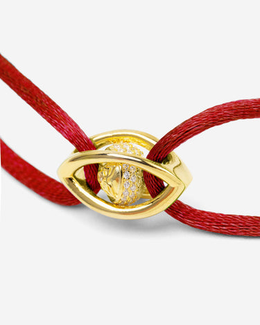 Emerald Guardian Rood Armband Goudkleurig met zirconia. Handgemaakte sieraden, luxe heren sieraden, premium kwaliteit sieraden.