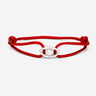 Emerald Guardian Rood Armband Zilver. Handgemaakte sieraden, luxe heren sieraden, premium kwaliteit sieraden.