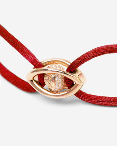 Emerald Guardian Rood Armband Rosè Goudkleurig met zirconia, handgemaakte sieraden voor mannen.