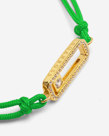 Celestial Balance Goud Groen Armband met fonkelende zirkonia en luxe finishing, handgemaakt sieraden.