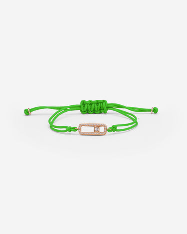 Celestial Balance Rosé Goud Groen Armband, handgemaakte sieraden met fonkelende zirkonia stenen.