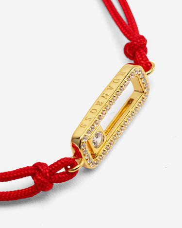 Celestial Balance Goud Rood Armband met fonkelende zirkonia en luxe design, handgemaakte sieraden.
