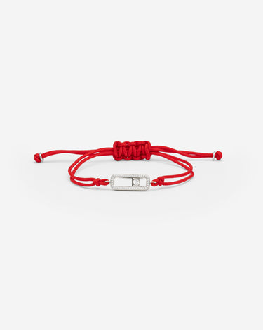 Celestial Balance Zilver Rood Armband, handgemaakte sieraden met luxe uitstraling en fonkelende zirkonia steentjes.