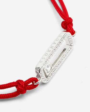 Celestial Balance Zilver Rood Armband met fonkelende zirkonia steentjes en luxe design, handgemaakte sieraden