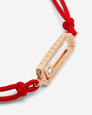 Celestial Balance Rosé Goud Rood Armband met fonkelende zirkonia en luxe design, handgemaakte sieraden.