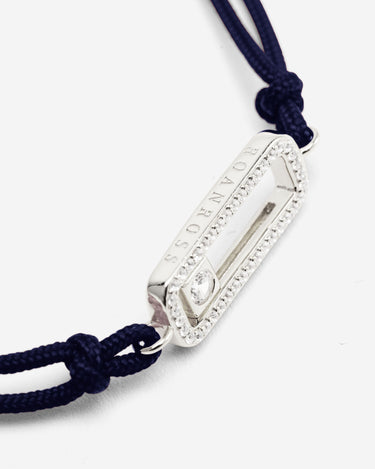 Celestial Balance Zilver Donkerblauw Armband met fonkelende zirkonia, handgemaakte sieraden in luxueus design.