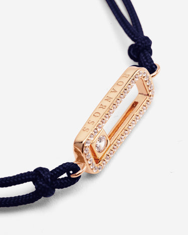 Celestial Balance Rosé Goud Donkerblauw Armband met fonkelende zirkonia en luxe ontwerp.