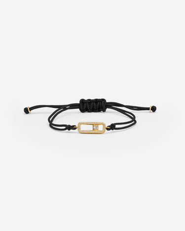 Celestial Balance Goud Zwart Armband met fonkelende zirkonia steentjes, handgemaakte sieraden, luxe heren sieraden.
