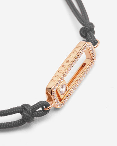 Celestial Balance Rosé Goud Grijs Armband, handgemaakte sieraden met fonkelende zirkonia en luxe uitstraling.