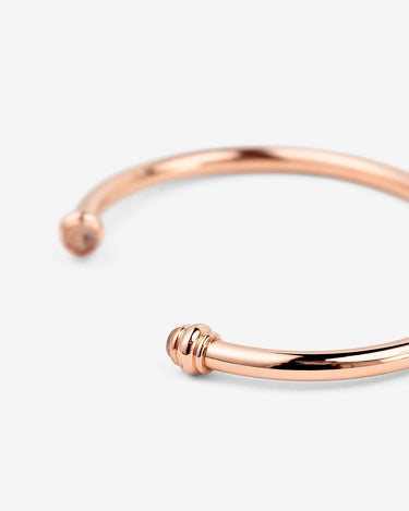 Rosé Gold-Colored Bangle Bracelet with Citrine Stone