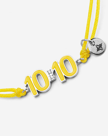 10:10 Liora Zilverkleurig Geel Armband, handgemaakte sieraden, luxe heren sieraden, exclusieve sieraden mannen.