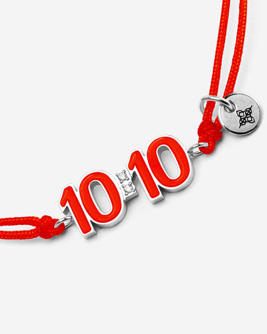 10:10 Liora Zilverkleurig Rode Armband, handgemaakte sieraden, luxe heren sieraden, premium kwaliteit.