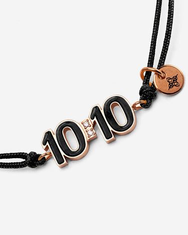 10:10 Liora Rosé Goudkleurig Zwarte Armband, handgemaakte sieraden, luxe heren sieraden, premium kwaliteit.