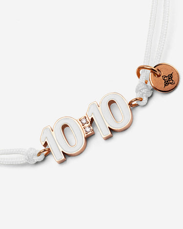 10:10 Liora Rosé Goudkleurig Witte Armband, handgemaakte sieraden, luxe heren sieraden, premium kwaliteit, exclusieve sieraden mannen.
