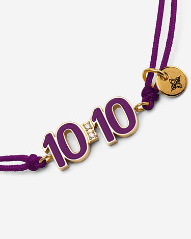 10:10 Liora Goudkleurig Paarse Armband - handgemaakte sieraden, luxe heren sieraden, premium kwaliteit sieraden