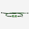 Zilverkleurige 10:10 Liora armband in groen, symbool voor manifestatie, liefde en zelfliefde.