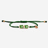 10:10 Liora Rosé Goudkleurig Groene Armband met groene draad, symbool van manifestatie en liefde.