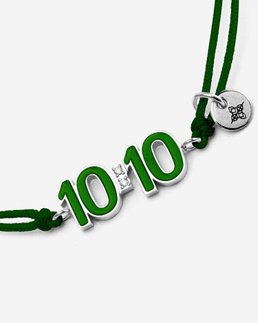 10:10 Liora zilverkleurig groene armband, symbool voor manifestatie, liefde en balans.