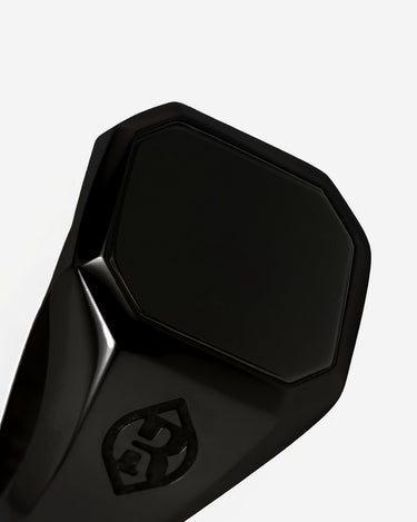 Hexa Mitternachts-Onyx-Ring schwarz