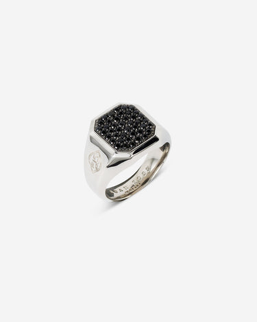 Hexa Onyx Ring zilverkleurig