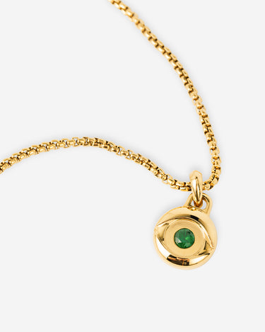 Solar green Eye necklace gold-colored