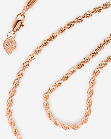 Royal Link roségoldfarbene gedrehte Kordelkette 2mm