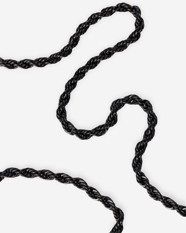 Royal Link black twisted cord necklace 2mm