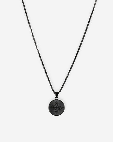 Obsidian Emblem pendant zwart ketting