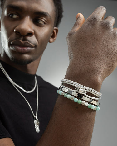 Celestia Guard Silver-Colored Bangle Bracelet