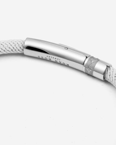 Noirèa silberfarbenes weißes Armband 4mm.