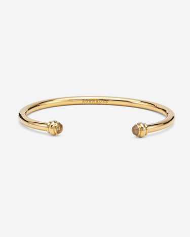 Gold-Colored Bangle Bracelet with Citrine Stone